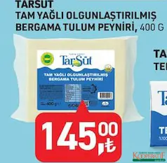 TARIM KREDİ TARSÜT TAM YAĞLI OLGUNLAŞTIRILMIŞ BERGAMA TULUM PEYNİRİ 400 G fiyat ve kampanya bilgisi